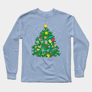 christmas tree with toys, socks and postcards Long Sleeve T-Shirt